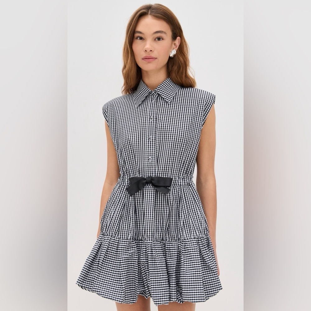XXS Neci Black and White Checkered Mini Dress by Sea